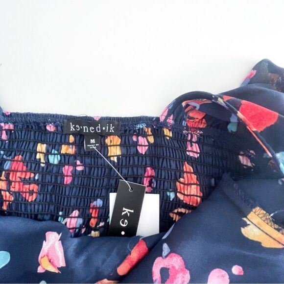 KE NED IK Floral Maxi Dress Women's M Ruffled V-Neck NWT - Picture 4 of 8